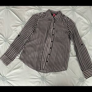 Stripped Black and White button Down